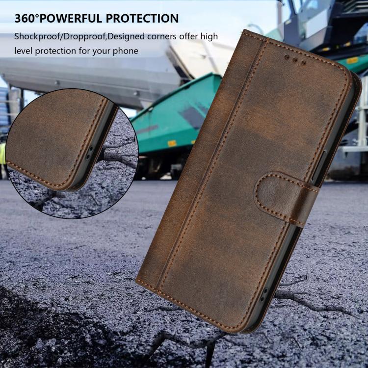 Funda de cuero retro con hebilla y diseño de los años 80 para Huawei Enjoy (marrón)