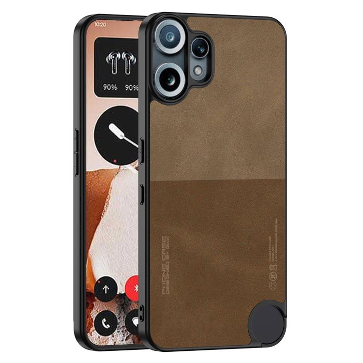 Funda de cuero esmerilado GKK Skin Feel para CMF Phone 2 Pro (marrón)