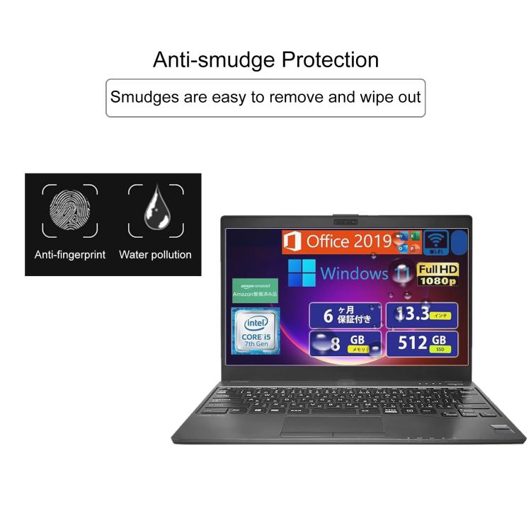 Película de vidrio templado Fujitsu LIFEBOOK U938 13.3 protección pantalla 9H 0.3 mm 2 unidades