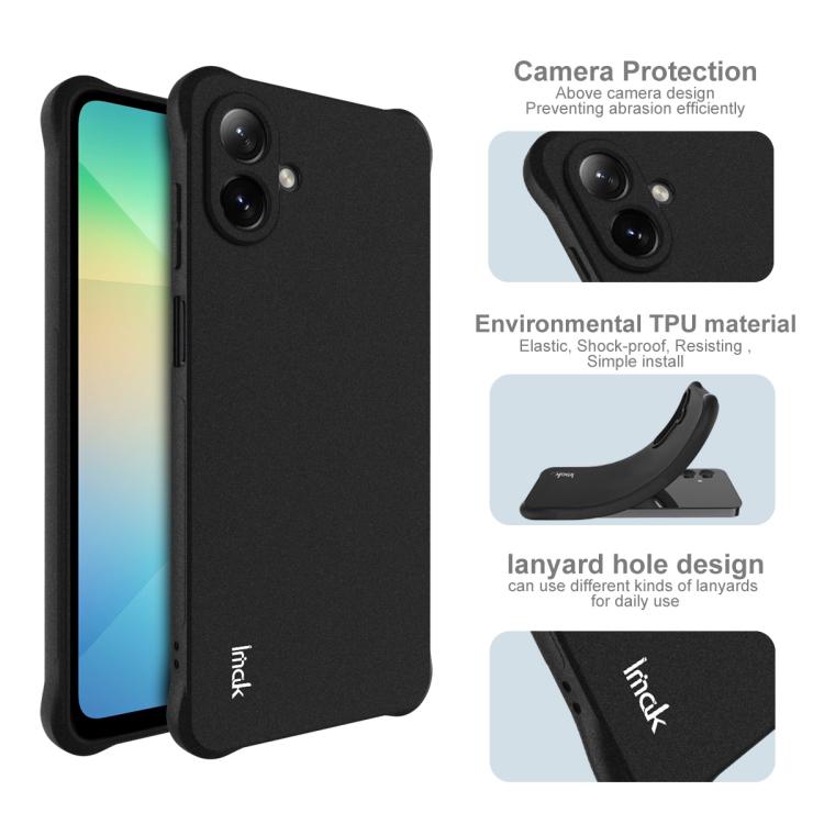 Funda de TPU antigolpes con airbag imak para Samsung Galaxy A07 4G (negro mate)