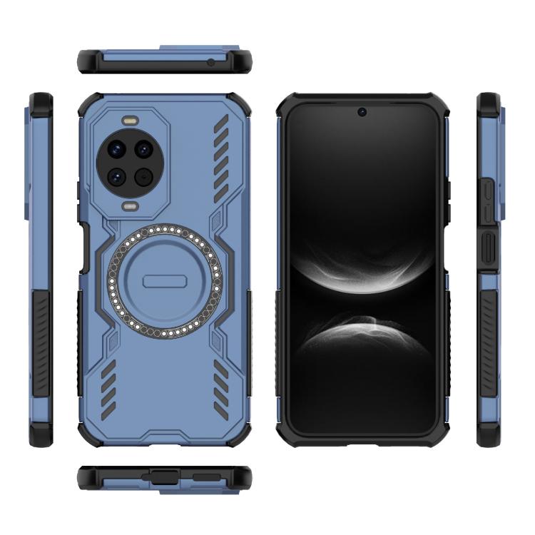 Funda a prueba de golpes con anillo magnético MagSafe y mariposa para Huawei nova 14 5G (azul)
