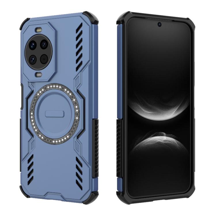Funda a prueba de golpes con anillo magnético MagSafe y mariposa para Huawei nova 14 5G (azul)