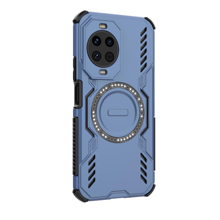 Funda a prueba de golpes con anillo magnético MagSafe y mariposa para Huawei nova 14 5G (azul)