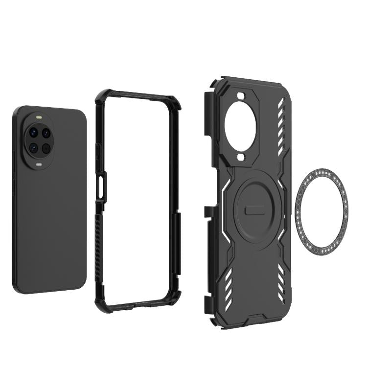 Funda a prueba de golpes con anillo magnético MagSafe y mariposa para Huawei nova 14 5G (azul)