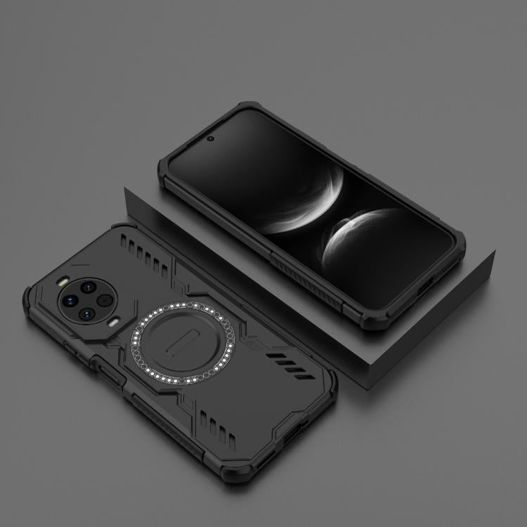 Funda a prueba de golpes con anillo magnético MagSafe y mariposa para Huawei nova 14 5G (negra)