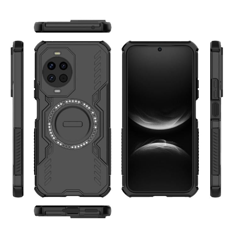 Funda a prueba de golpes con anillo magnético MagSafe y mariposa para Huawei nova 14 5G (negra)