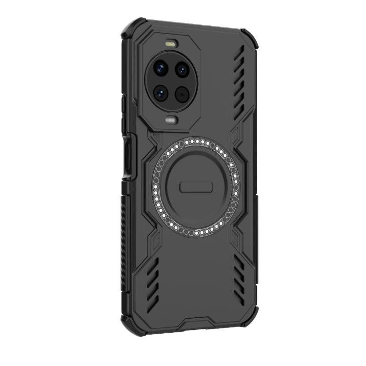 Funda a prueba de golpes con anillo magnético MagSafe y mariposa para Huawei nova 14 5G (negra)