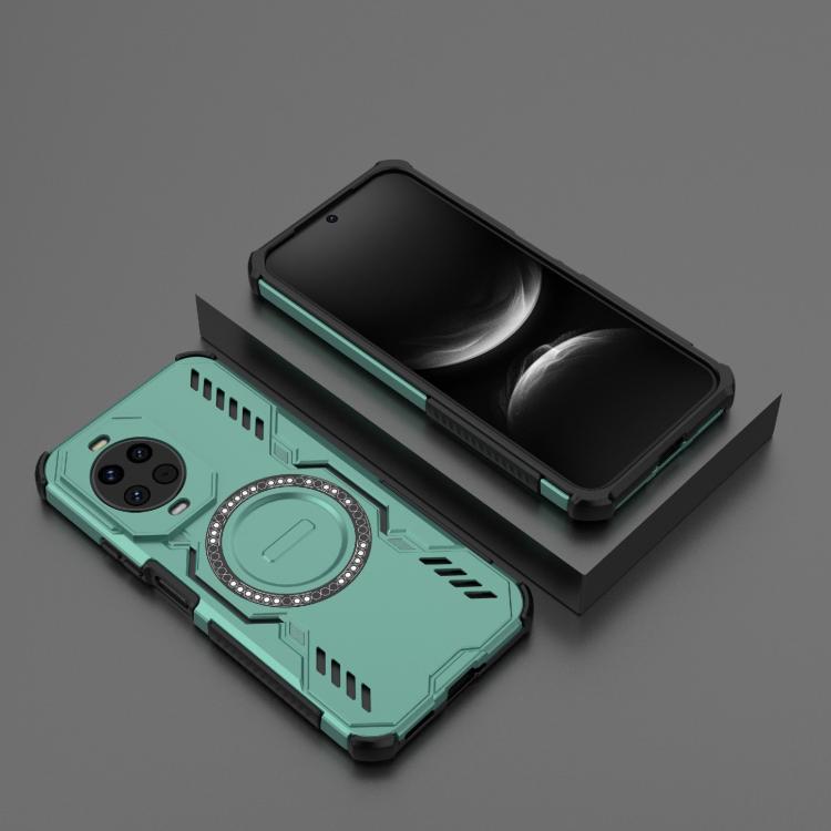 Funda a prueba de golpes con anillo magnético MagSafe y mariposa para Huawei nova 14 5G (verde claro)