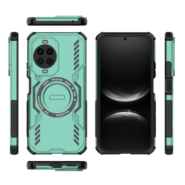 Funda a prueba de golpes con anillo magnético MagSafe y mariposa para Huawei nova 14 5G (verde claro)