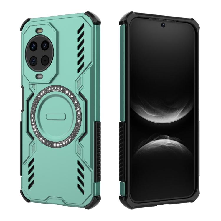 Funda a prueba de golpes con anillo magnético MagSafe y mariposa para Huawei nova 14 5G (verde claro)