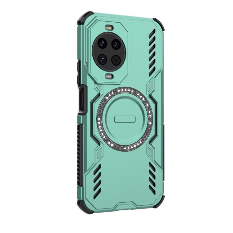 Funda a prueba de golpes con anillo magnético MagSafe y mariposa para Huawei nova 14 5G (verde claro)