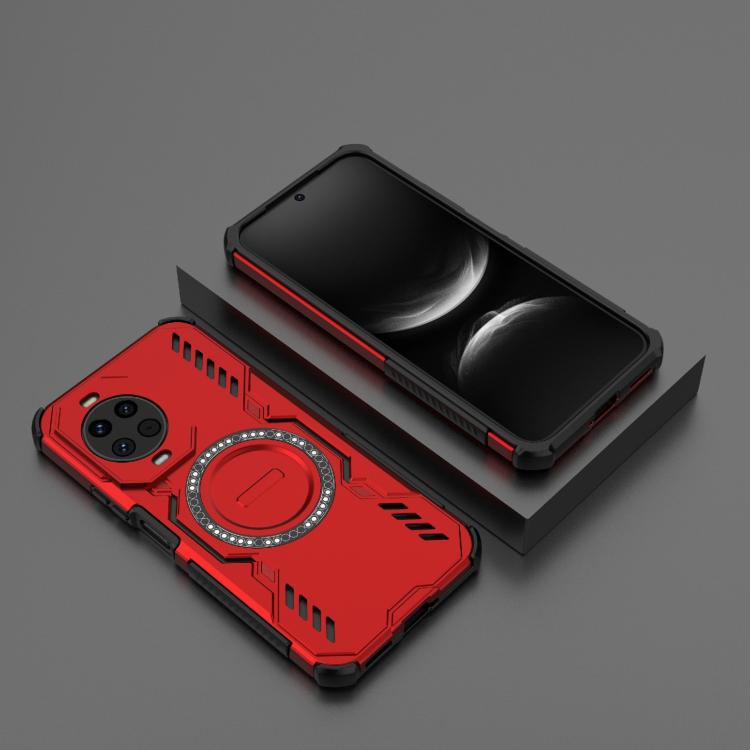 Funda a prueba de golpes con anillo magnético MagSafe y mariposa para Huawei nova 14 5G (roja)