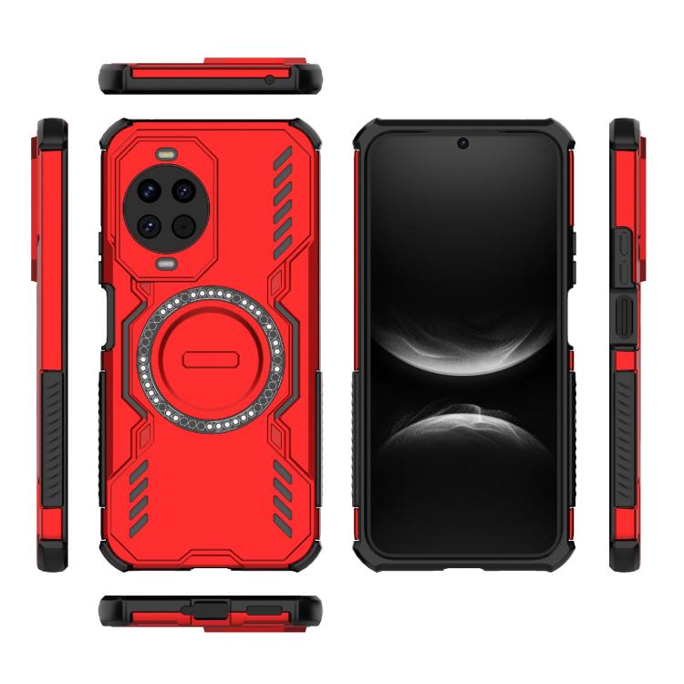Funda a prueba de golpes con anillo magnético MagSafe y mariposa para Huawei nova 14 5G (roja)