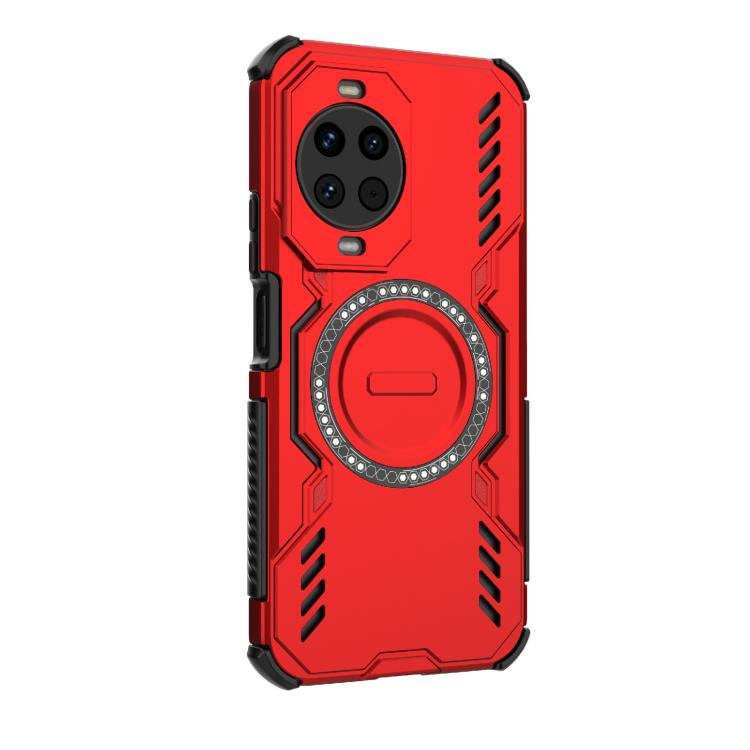 Funda a prueba de golpes con anillo magnético MagSafe y mariposa para Huawei nova 14 5G (roja)