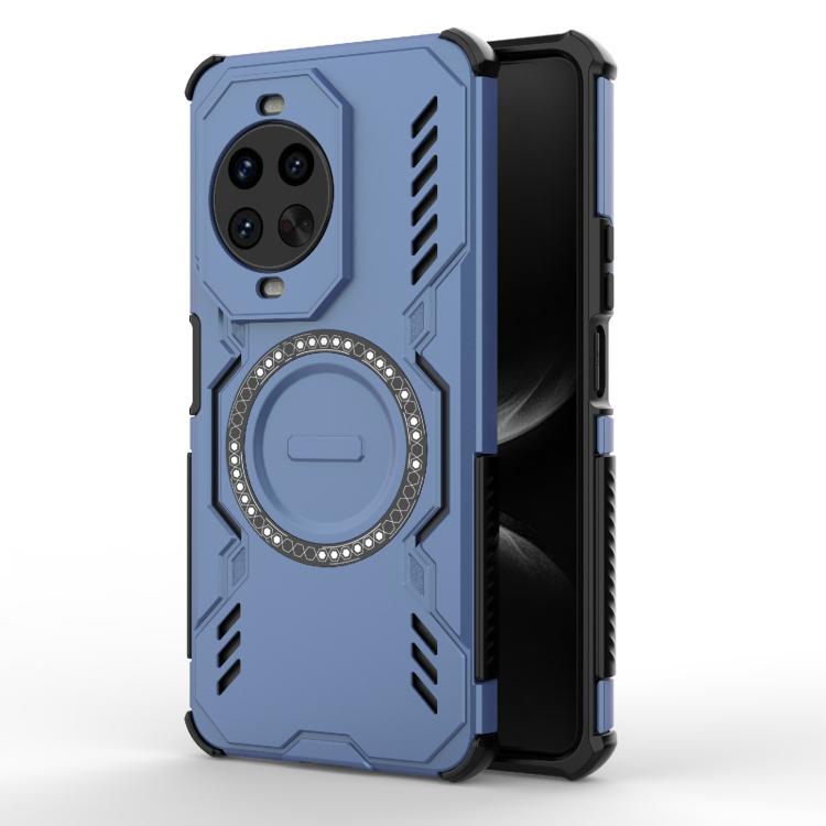 Funda a prueba de golpes con anillo magnético MagSafe y mariposa para Huawei nova 14 Pro 5G (azul)