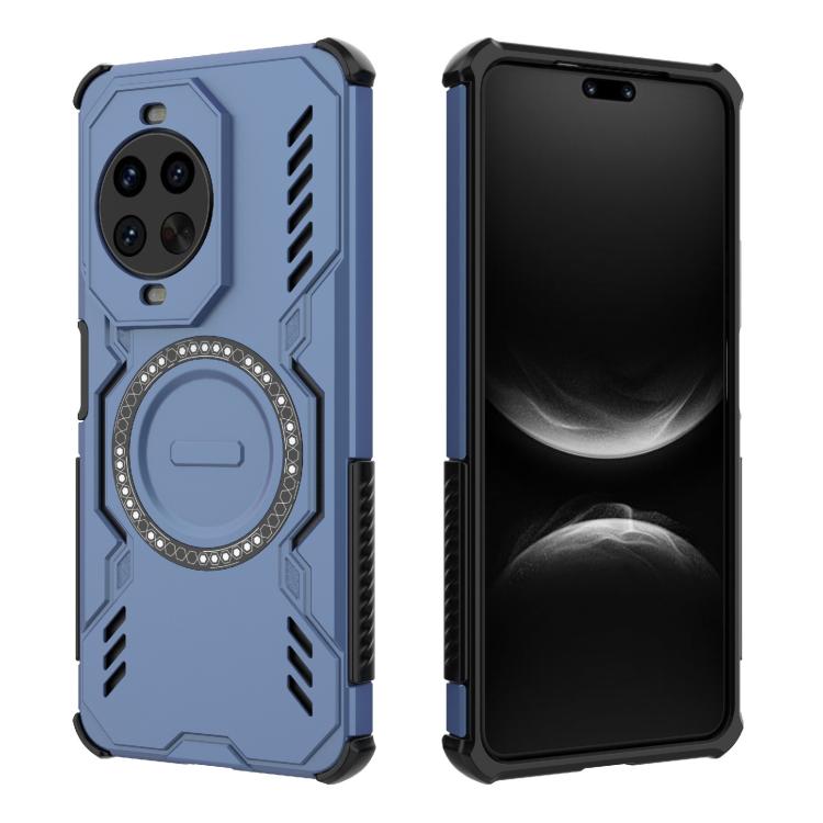 Funda a prueba de golpes con anillo magnético MagSafe y mariposa para Huawei nova 14 Pro 5G (azul)