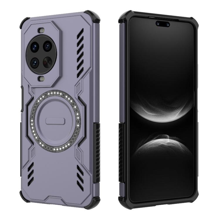 Funda a prueba de golpes con anillo magnético MagSafe y mariposa para Huawei nova 14 Pro 5G (morado)