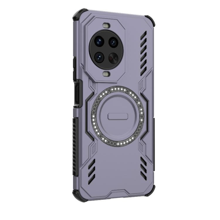 Funda a prueba de golpes con anillo magnético MagSafe y mariposa para Huawei nova 14 Pro 5G (morado)