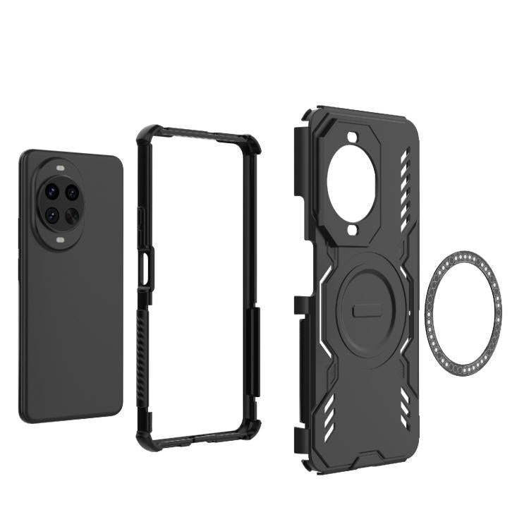 Funda a prueba de golpes con anillo magnético MagSafe y mariposa para Huawei nova 14 Pro 5G (morado)