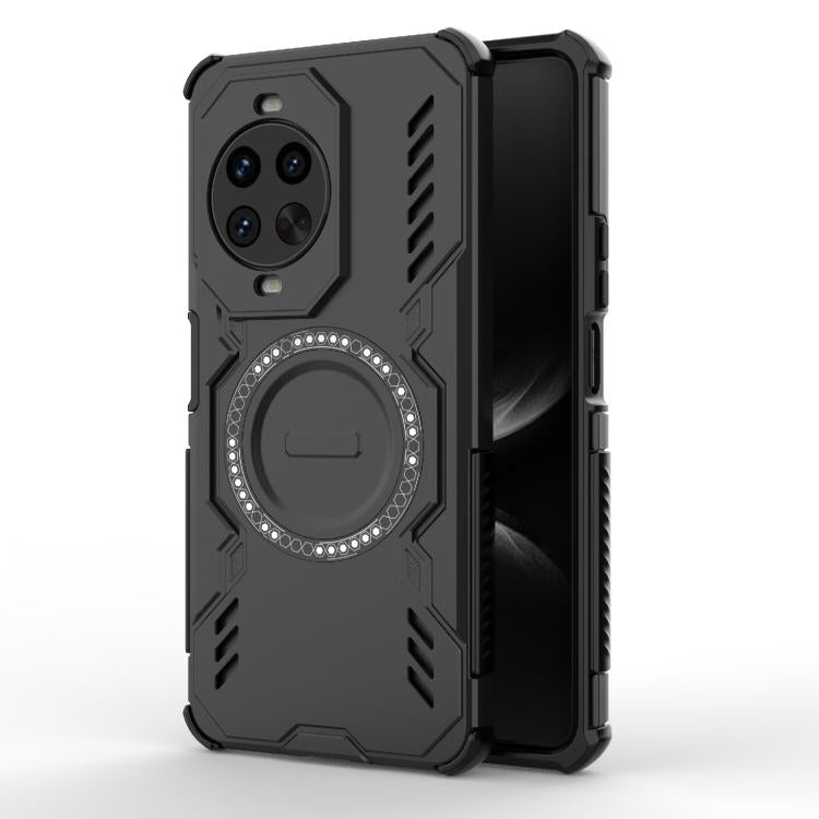 Funda a prueba de golpes con anillo magnético MagSafe y mariposa para Huawei nova 14 Pro 5G (negra)
