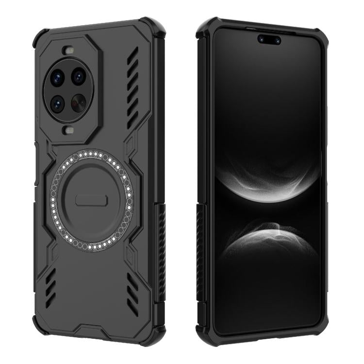 Funda a prueba de golpes con anillo magnético MagSafe y mariposa para Huawei nova 14 Pro 5G (negra)