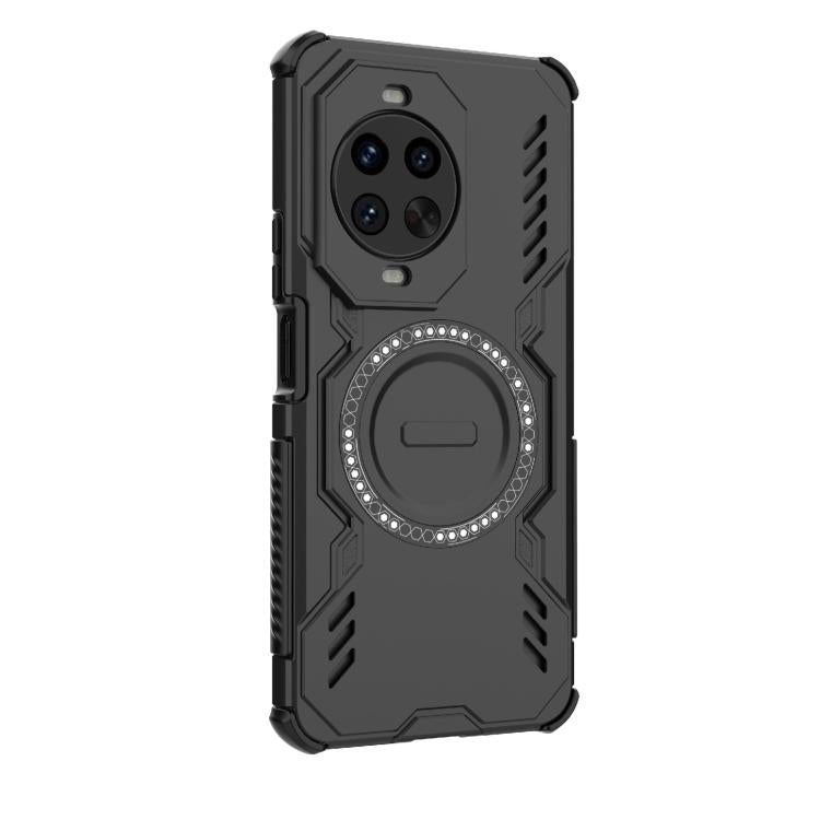 Funda a prueba de golpes con anillo magnético MagSafe y mariposa para Huawei nova 14 Pro 5G (negra)