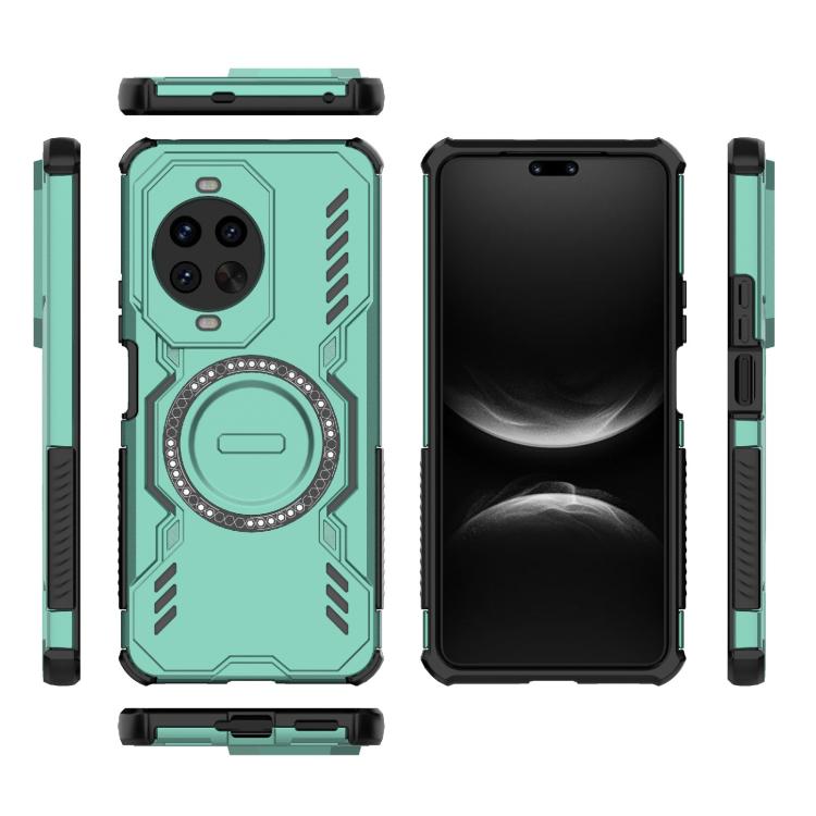 Funda a prueba de golpes con anillo magnético MagSafe y mariposa para Huawei nova 14 Pro 5G (verde claro)