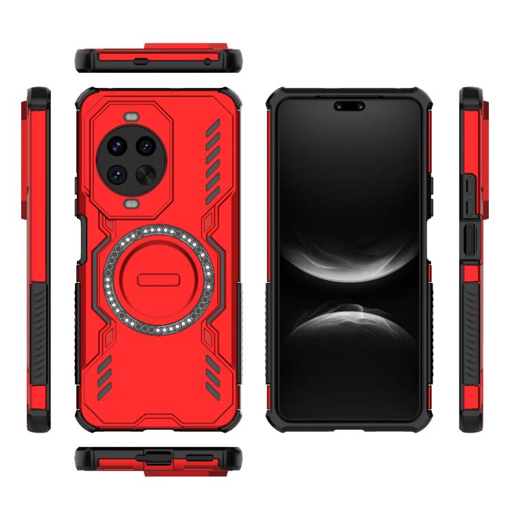 Funda a prueba de golpes con anillo magnético MagSafe y mariposa para Huawei nova 14 Pro 5G (roja)