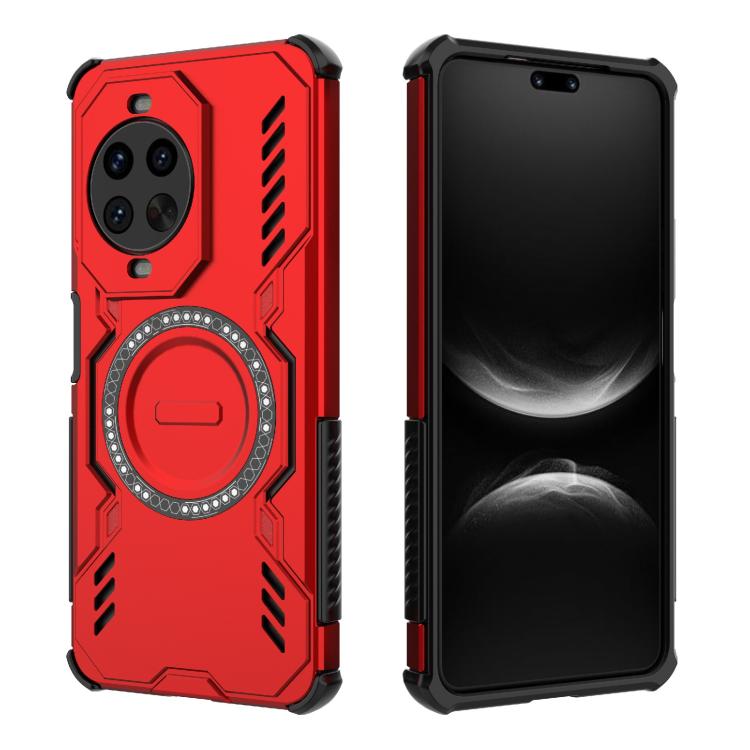 Funda a prueba de golpes con anillo magnético MagSafe y mariposa para Huawei nova 14 Pro 5G (roja)