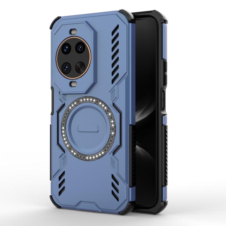 Funda a prueba de golpes con anillo magnético MagSafe y mariposa para Huawei nova 14 Ultra 5G (azul)