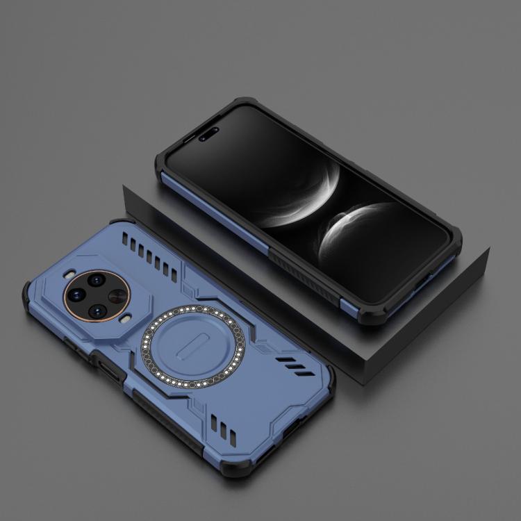 Funda a prueba de golpes con anillo magnético MagSafe y mariposa para Huawei nova 14 Ultra 5G (azul)