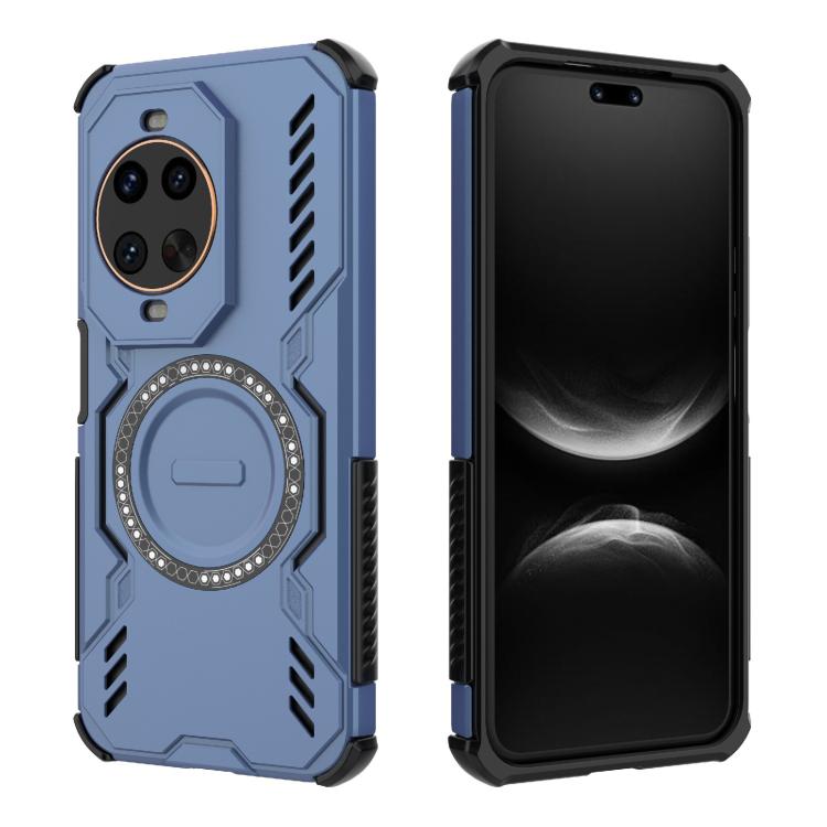 Funda a prueba de golpes con anillo magnético MagSafe y mariposa para Huawei nova 14 Ultra 5G (azul)