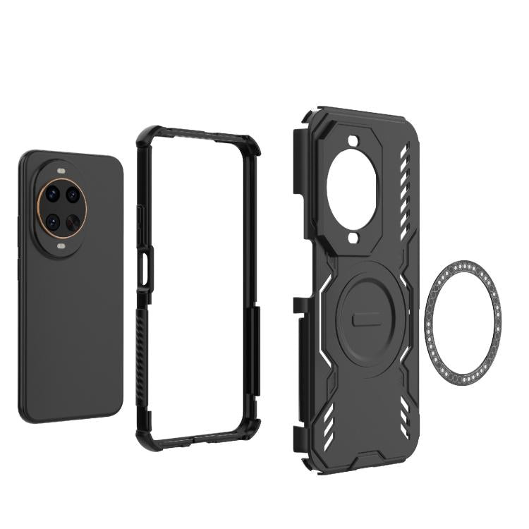 Funda a prueba de golpes con anillo magnético MagSafe y mariposa para Huawei nova 14 Ultra 5G (azul)