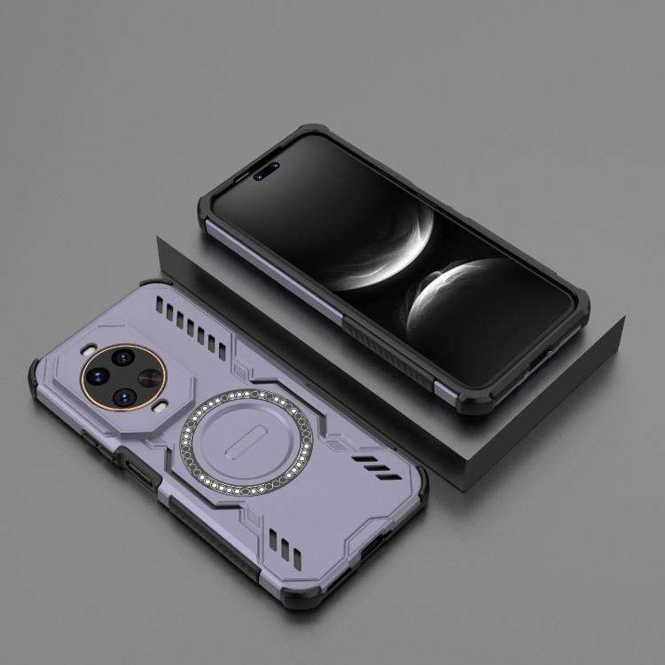 Funda a prueba de golpes con anillo magnético MagSafe y mariposa para Huawei nova 14 Ultra 5G (morado)