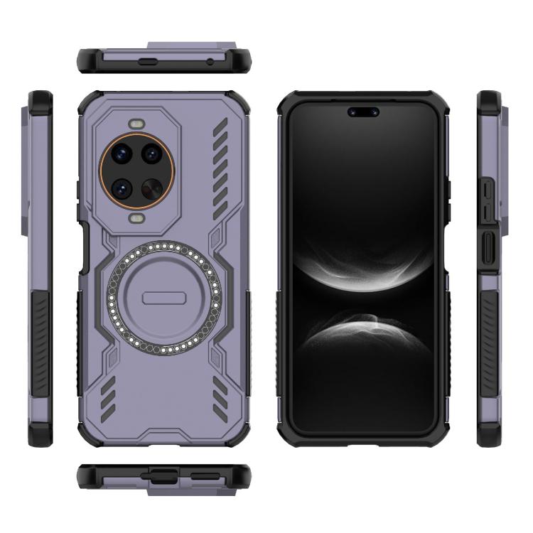Funda a prueba de golpes con anillo magnético MagSafe y mariposa para Huawei nova 14 Ultra 5G (morado)