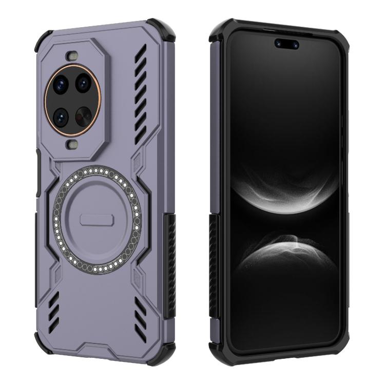 Funda a prueba de golpes con anillo magnético MagSafe y mariposa para Huawei nova 14 Ultra 5G (morado)