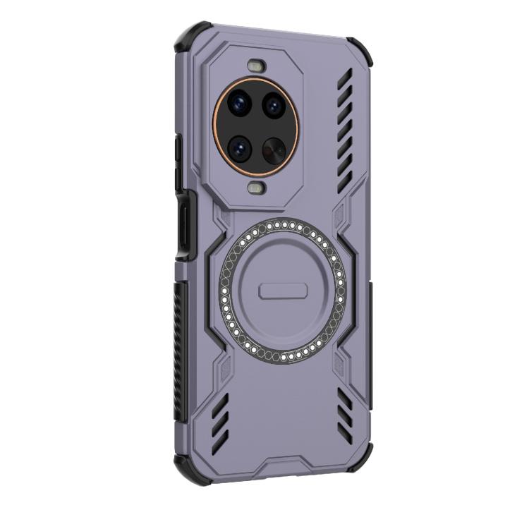 Funda a prueba de golpes con anillo magnético MagSafe y mariposa para Huawei nova 14 Ultra 5G (morado)