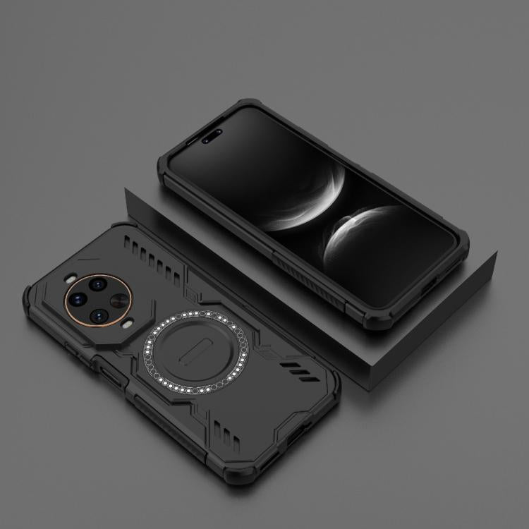Funda a prueba de golpes con anillo magnético MagSafe y mariposa para Huawei nova 14 Ultra 5G (negra)