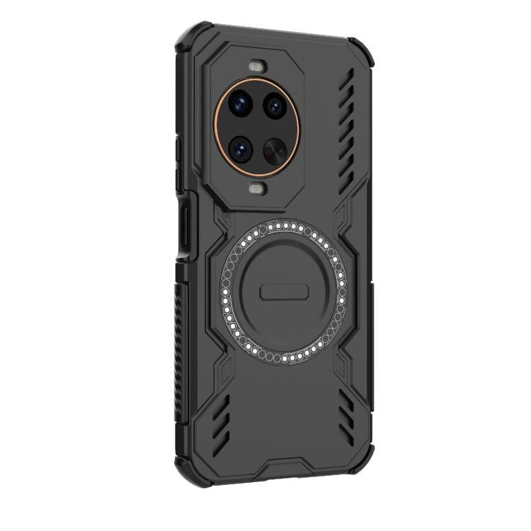 Funda a prueba de golpes con anillo magnético MagSafe y mariposa para Huawei nova 14 Ultra 5G (negra)