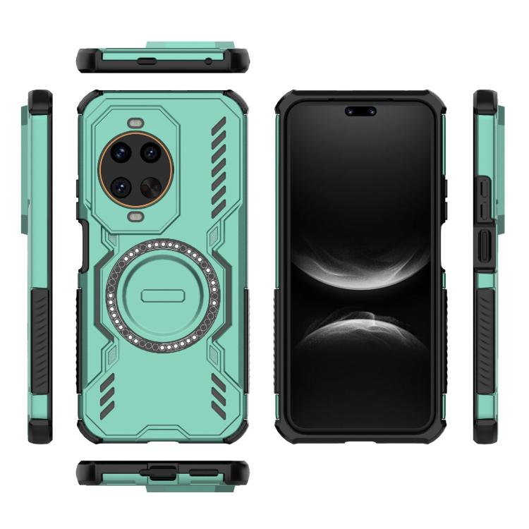 Funda a prueba de golpes con anillo magnético MagSafe y mariposa para Huawei nova 14 Ultra 5G (verde claro)