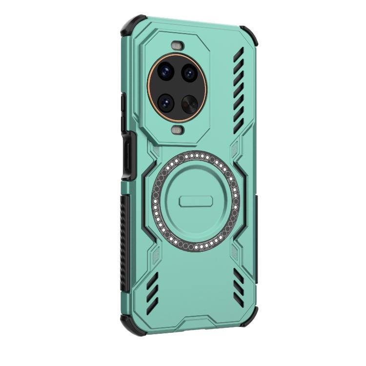Funda a prueba de golpes con anillo magnético MagSafe y mariposa para Huawei nova 14 Ultra 5G (verde claro)