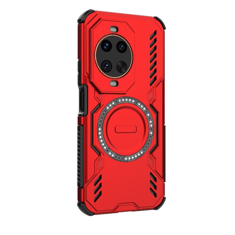 Funda a prueba de golpes con anillo magnético MagSafe y mariposa para Huawei nova 14 Ultra 5G (roja)