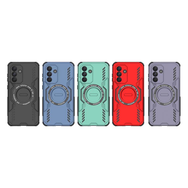 Funda con anillo magnético MagSafe para Samsung Galaxy A56 5G Butterfly Armor, a prueba de golpes (negra)