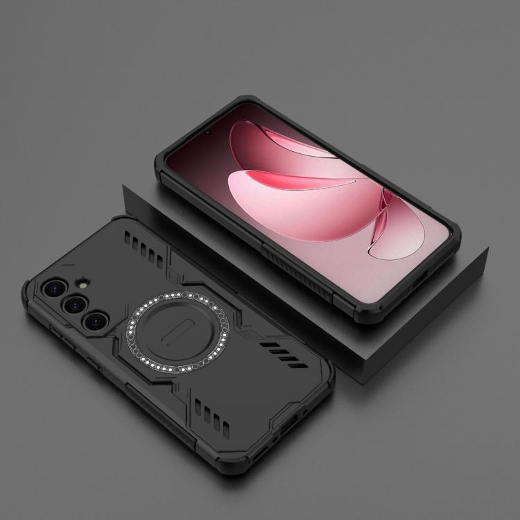 Funda con anillo magnético MagSafe a prueba de golpes para Samsung Galaxy A35 5G Butterfly Armor (negra)