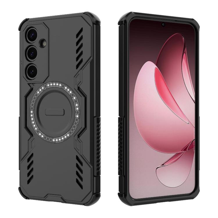 Funda con anillo magnético MagSafe a prueba de golpes para Samsung Galaxy A35 5G Butterfly Armor (negra)