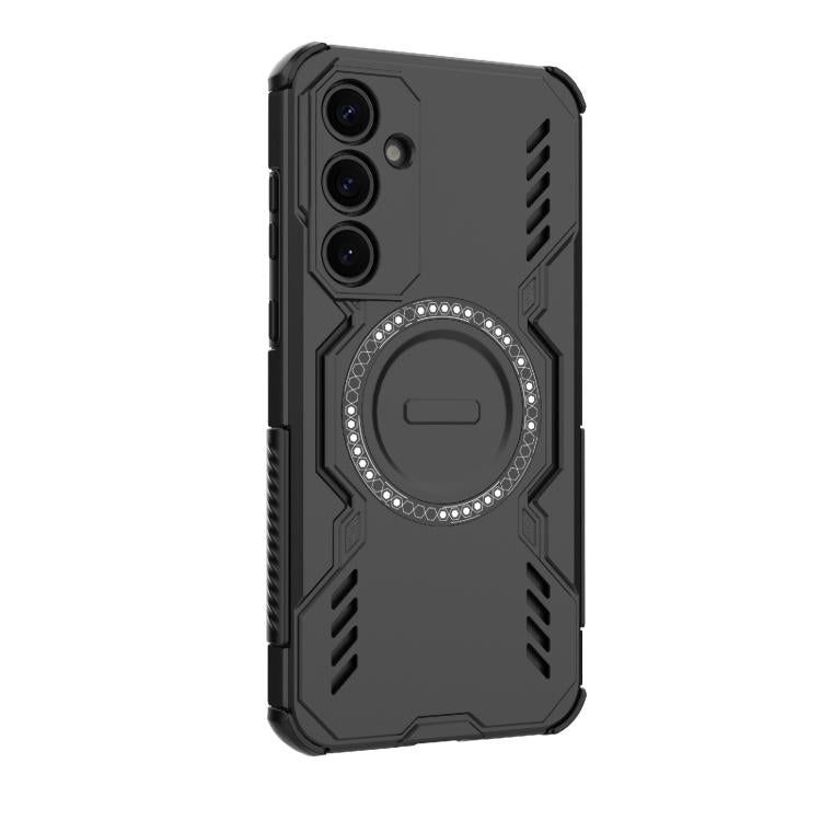 Funda con anillo magnético MagSafe a prueba de golpes para Samsung Galaxy A35 5G Butterfly Armor (negra)