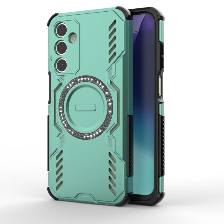 Funda con anillo magnético MagSafe para Samsung Galaxy A25 5G Butterfly Armor, a prueba de golpes (verde claro)