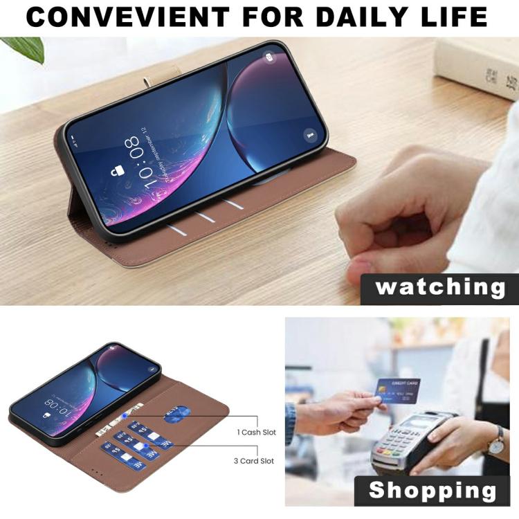 Funda de cuero RFID con estampado floral hueco para Infinix Smart 10 4G (marrón)