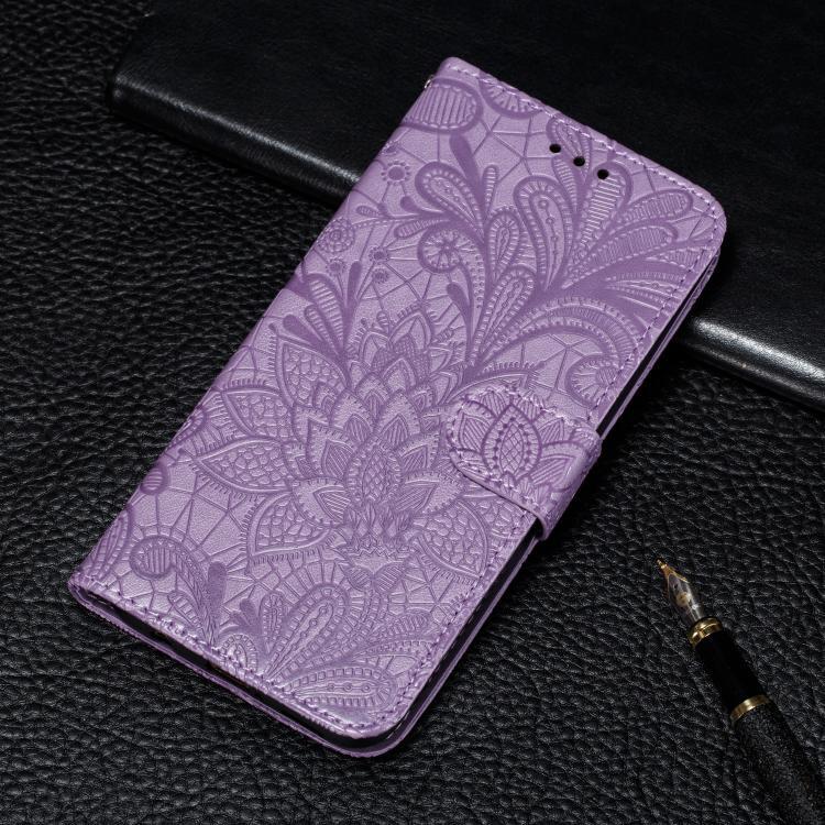 Funda de cuero con tapa y estampado floral para Redmi A5 4G (173,3 mm) (morado)