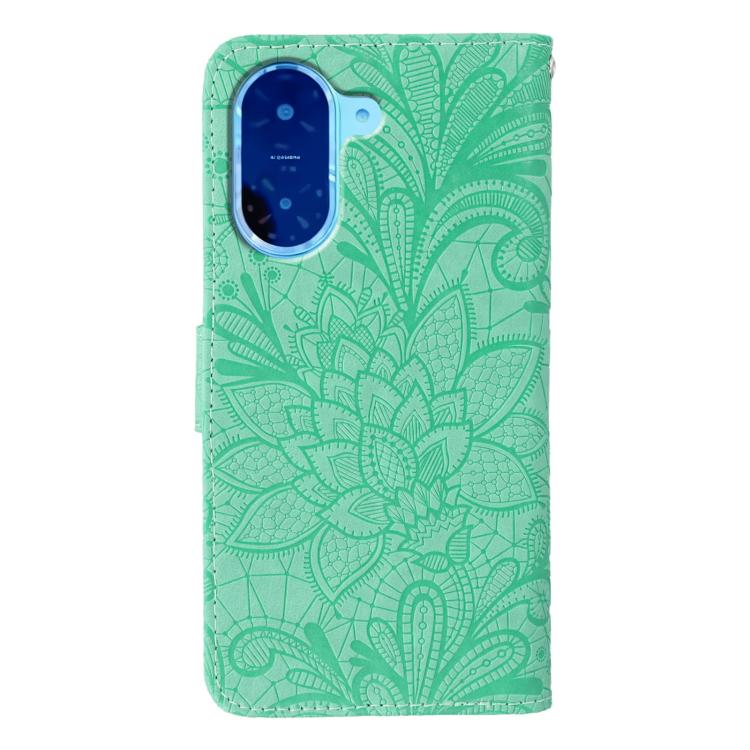 Funda de cuero con tapa y estampado floral para Redmi A5 4G (173,3 mm) (Verde)